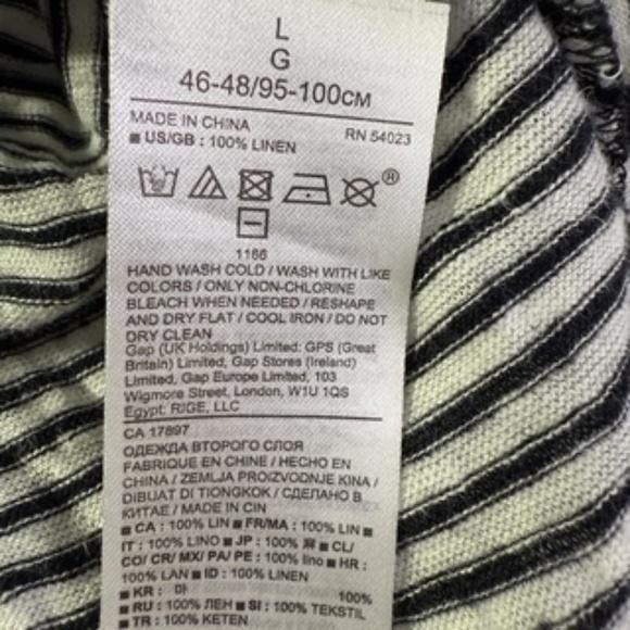 Banana Republic Sleeveless Bottom Side Tie Striped Tunic Top Size L - Picture 7 of 7